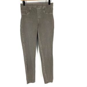 Spanx Jeanish Leggings Size Medium Gray Stretch Shaping Pull On Skinny Ankle